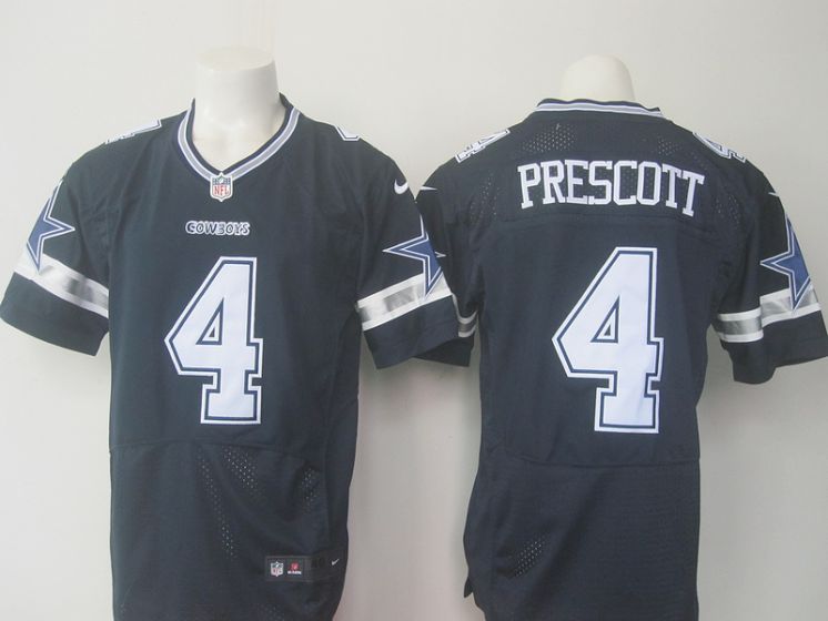 Dallas cowboys 4 Prescott Blue Nike NFL Elite Jersey